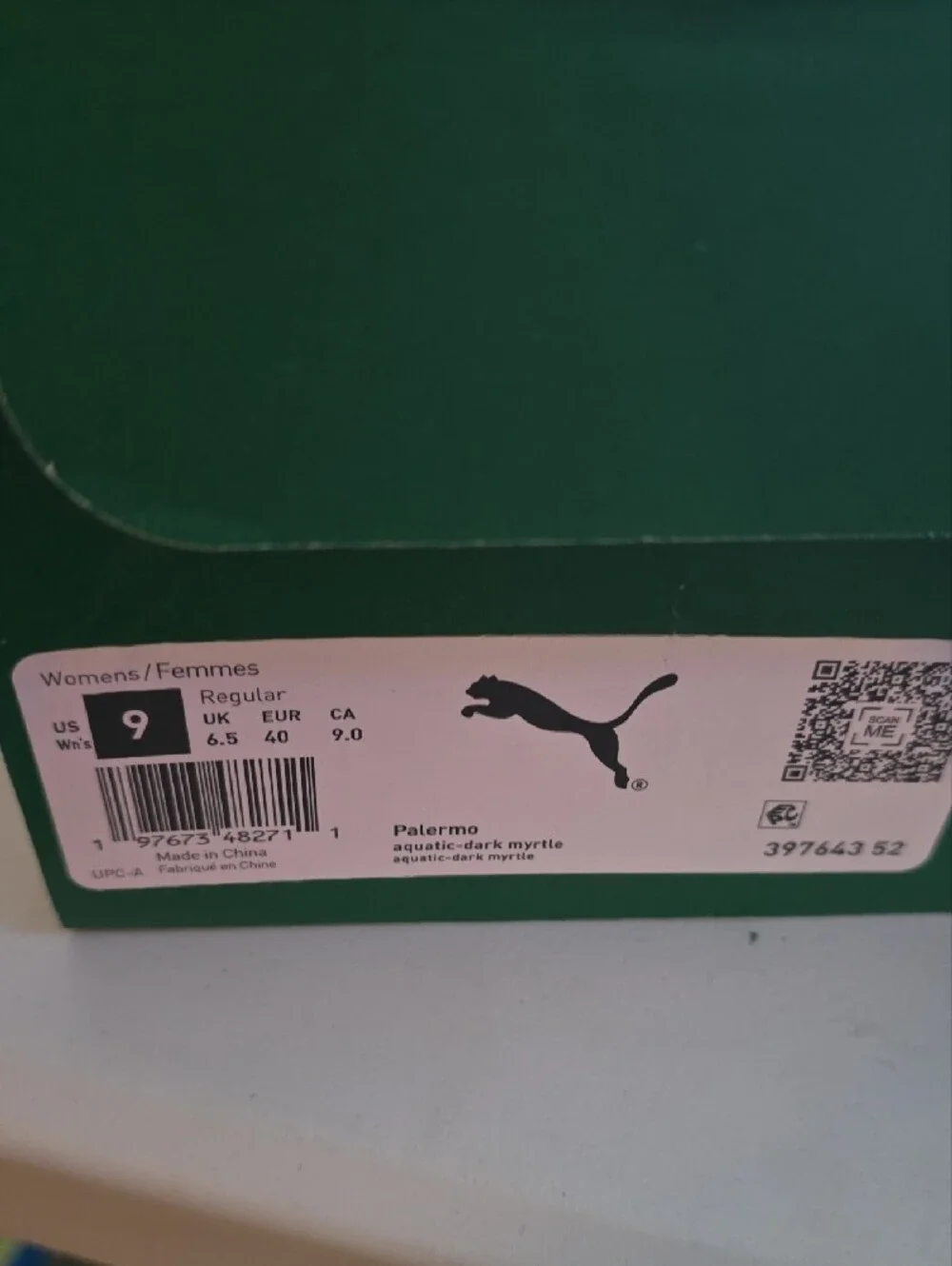 Puma Teal Suede Sneakers with Dark Laces and Gum Sole - Picture 5 of 6